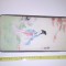 LOT 3 TABLOU VECHI JAPONEZE PICTATE MANUAL PE MATASE - AU MICI DEFECTE