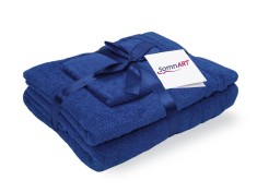 Set prosoape bumbac Somnart, 600gsm, de fata 50x90 cm + de corp 70x140 + de maini 30x50 cm - albastru Relax KipRoom