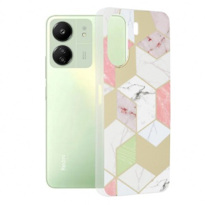 Husa pentru Xiaomi Poco C65 / Redmi 13C, Techsuit, Marble, Mov foto