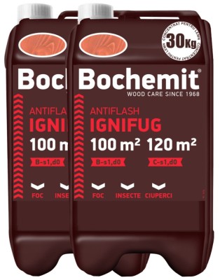 Solutie ignifugare lemn Bochemit Antiflash 2x30kg maro B-s1 d0,C-s1 d0 foto