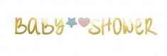 Banner decorativ personalizabil pentru petrecere baby shower - auriu, 2.2 m, Radar 54486 foto