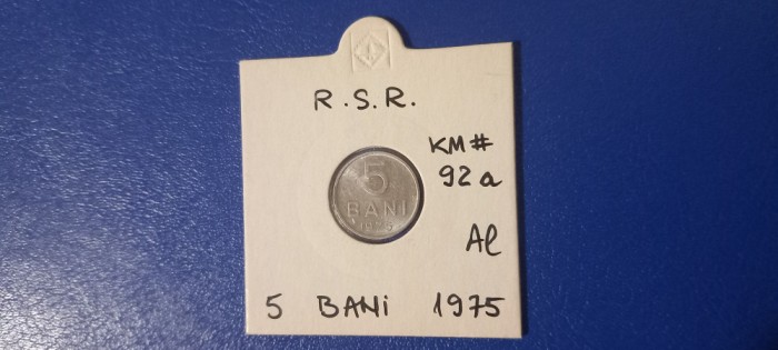 Moneda RSR 5 Bani 1975 Aluminiu