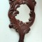 ** Oglinda sculptata in lemn masiv, cu maner, 44x21cm, de perete, decor