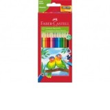 Creioane colorate triunghiulare + ascutitoare eco Faber-Castell 12 culori/set