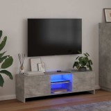 vidaXL Comodă TV cu lumini LED, gri beton, 120x30x36 cm 804287