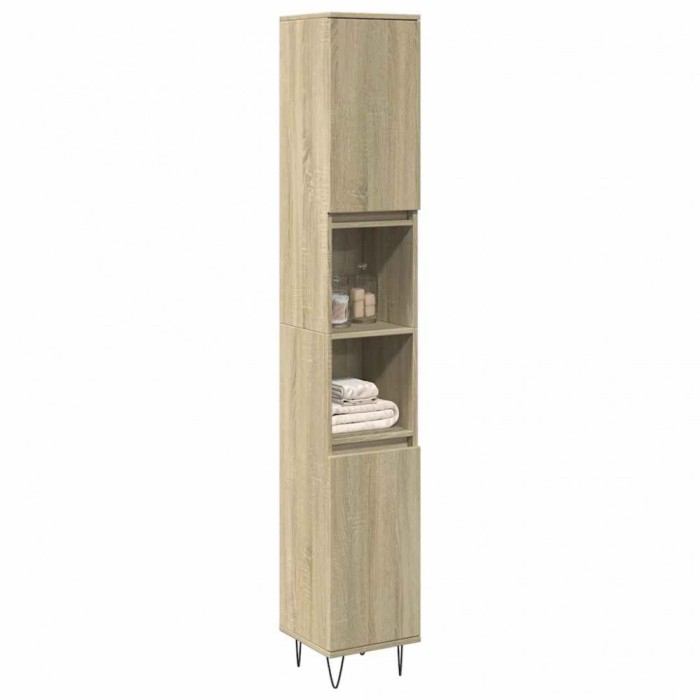 vidaXL Dulap de baie, stejar sonoma, 30x30x190 cm, lemn prelucrat 849668