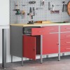 VidaXL Dulap de lucru cu sertar 2 pcs Roșu și gri 100 x 55 x 85 cm
