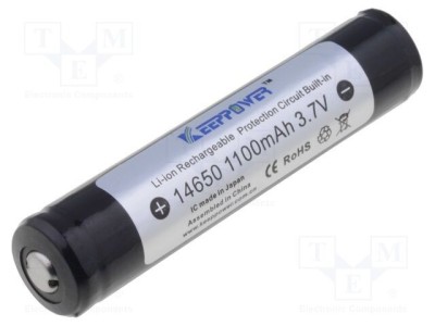 Acumul: Li-Ion 14650,7/5AA 3,7V 1000mAh &amp;Oslash;14x66mm foto