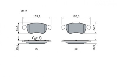 BOSCH 0 986 494 441 set placute frana,frana disc foto