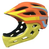 Casca bibiclete/trotinete PNY-49 FULLFACE portocaliu/galben/albastru MAT marime... Cod:U146