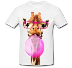 Tricou &amp;quot; Giraffe with bubblegum &amp;quot; foto