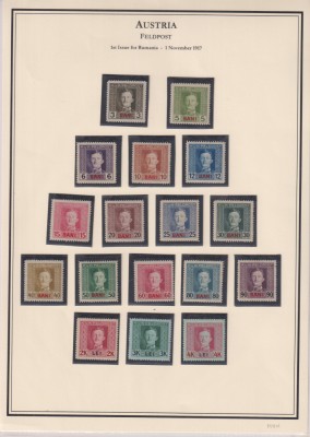 OCUPATIA AUSTRIACA IN ROMANIA 1917-1918 CU CELE 8 VARIANTE MNH +MH, 8 SCAN foto
