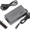 Incarcator universal pentru laptop, 12V-24V, 96W, 8 mufe, negru