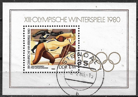 Germania DDR 1980 - Sport bloc stampilat
