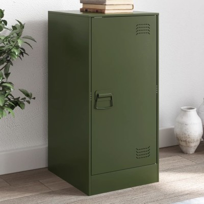 vidaXL Bufeta verde măslină 34,5x39x73 cm oțel 841713 foto