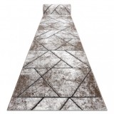Traversa modern COZY 8872 Wall, geometric, triunghiurile - structural două niveluri de l&acirc;nă braun, 100 cm, Dreptunghi, Lana