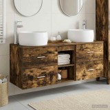 Cumpara ieftin Set mobilier de baie suspendat 3 buc. Stejar fumuriu