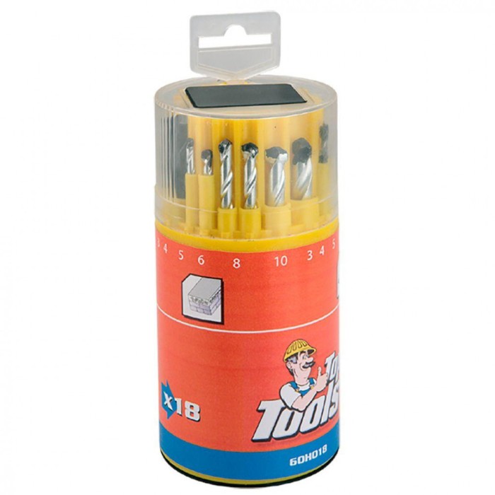 Burghie combinate lemn/beton/metal, 18 buc -set 60H018
