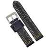 Curea Ceas Piele Cusatura Dubla 20mm 22mm 24mm Alb - Galben WZ1474, Time Veranda
