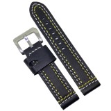 Cumpara ieftin Curea Ceas Piele Cusatura Dubla 20mm 22mm 24mm Alb - Galben WZ1474, Time Veranda