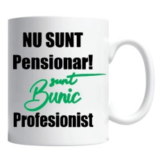 Cana alba personalizata "nu sunt pensionar!", INOVATIX&reg;. 330ml