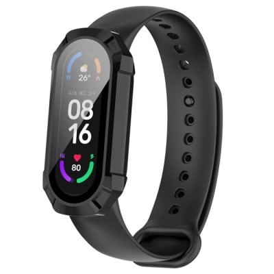 Husa pentru Xiaomi Mi Band 4 / 5 / 5 NFC / 6 / 6 NFC + Folie - Techsuit Defense360 Pro - Black foto