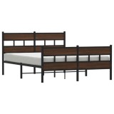 Cumpara ieftin Cadru pat metalic fara saltea, stejar maro, 150x200 cm