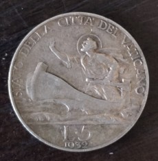 Moneda Vatican - 5 Lire 1932 - Argint