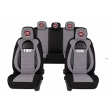 Set Huse Scaune Universale Racing, Gri cu Negru Personalizate cu Fiat
