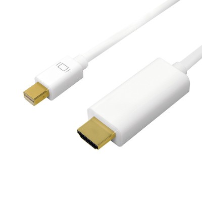 CABLU video LOGILINK, adaptor Mini-DisplayPort (T) la HDMI (T), 2m, conectori auriti, rezolutie maxima 4K UHD (3840 x 2160) la 30 Hz, alb, &amp;quot;CV0123&amp;quot; (t foto