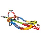 Set 4 masinute si pista cu bucla 360 de grade si rampa, ATU-089690, Plastic, Oem