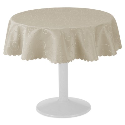 Fata de masa rotunda cu ornament Jemidi, 135 cm, Crem, Poliester, 55264.16.21 foto