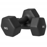 Cumpara ieftin SPORTNOW Set de 2 Greutăți Hexagonale, Gantere cu Prindere Antiderapantă pentru Antrenament de Fitness, 25x10x10 cm, Negru | Aosom Romania