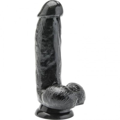 GET REAL - DILDO 12 CM WITH BALLS BLACK foto