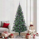 VidaXL Pom de Crăciun artificial pre-iluminat cu 300 LED Verde 210 cm 3396781