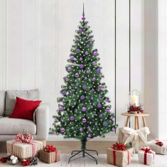 vidaXL Pom de Crăciun artificial pre-iluminat cu 300 LED Verde 210 cm 3396781