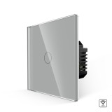 Cumpara ieftin Intrerupator simplu Wi‑Fi cu touch din sticla gri Luxion