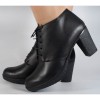 Botine/Pantofi negre din piele naturala (cod SBF3), 35 - 40, Oem