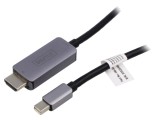 Cablu DisplayPort 1.4,HDMI 2.1 1m negru Mat.carc: aluminiu