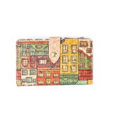 Cumpara ieftin Portofel dama din pluta cu imprimeu Houses