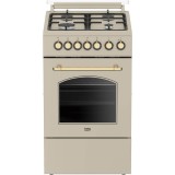 Aragaz mixt Beko FSE52135DCRSN, Clasa energetica A, 4 arzatoare, 5 functii, Bej