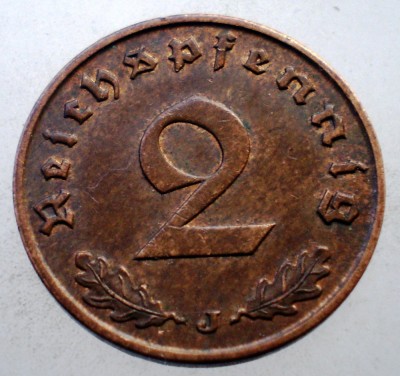 2.623 GERMANIA 2 REICHSPFENNIG 1938 J foto