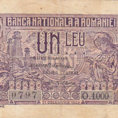 ROMANIA 1 LEU 1938 F Serie O.1000