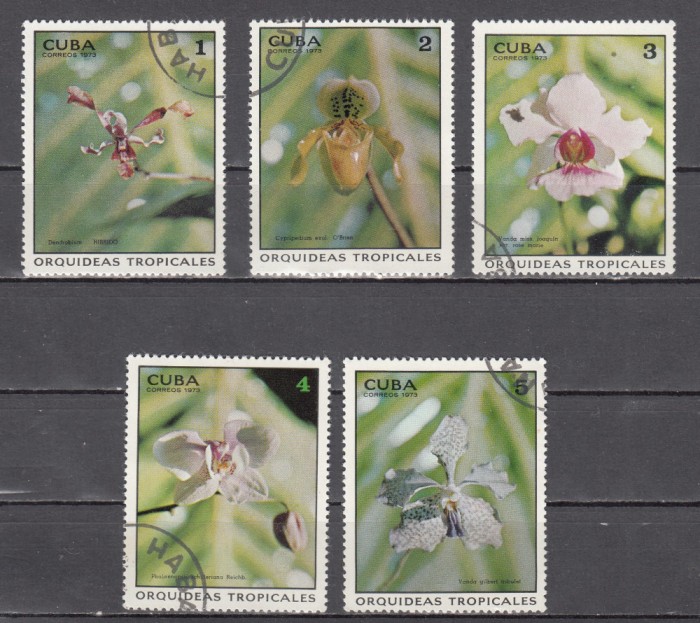 A12 S6 5 - Timbre foarte vechi - Cuba - orhidee