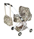 Carucior pentru papusi tip gondola cu gentuta, model stelute
