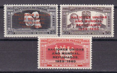 Panama 1960 anul refugiatilor MI 565-567 MNH w59 foto