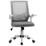 Vinsetto Scaun de Birou Ergonomic cu Suport Lombar din Țesătură, Gri | Aosom Romania