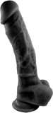 Dildo Realist Zeo, Silicon Premium, Negru, 24 cm, STD