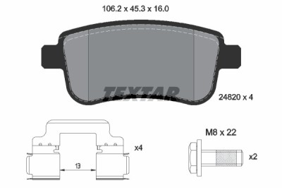TEXTAR 2482001 Q+ set placute frana,frana disc foto