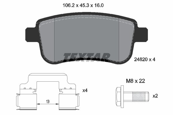 TEXTAR 2482001 Q+ set placute frana,frana disc